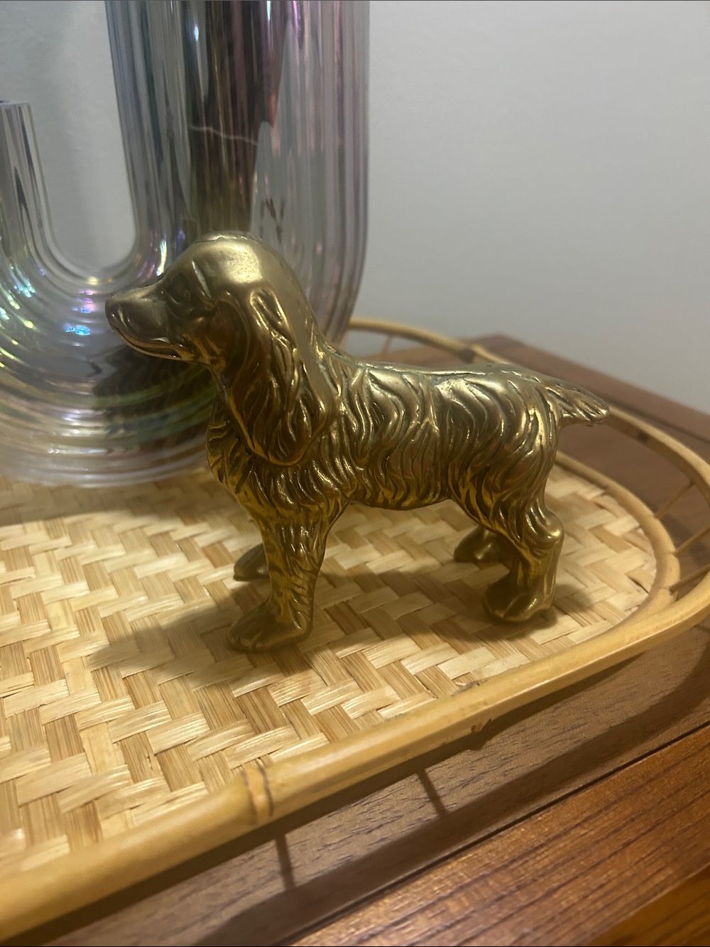 Vintage brass dog